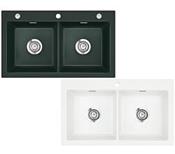 Flächenbündige KeraDomo Spüle MERA TWIN F von Systemceram