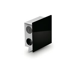 MIRA Quad Glas-USB Steckdosenelement SCHWARZ - Schuko 3-fach und 2-fach USB / Steckdosen / USB-Port