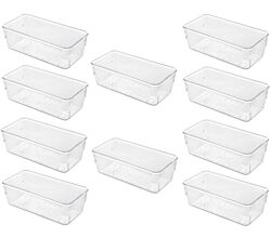 10er SET Metaltex Schubladen-Organizer SLIM SMALL ohne Deckel / Organisationsbox