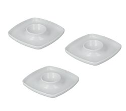 Metaltex 252921000 Eierbecher quadratisch aus Kunststoff im 3er Set / Frühstückszubehör