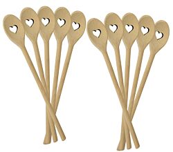 10er SET METALTEX 570300010 Kochlöffel HEART aus Buchenholz mit Herz-Ausschnitt / Backzubehör / Kochzubehör