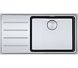 FRANKE Spüle MYTHOS MYX 211 mit Druckknopfventil und verdecktem Überlauf / Ausschnitt Slimtop 846x444 mm