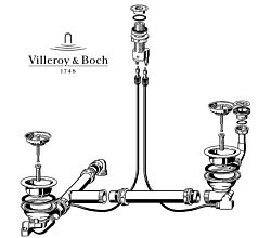 Villeroy und Boch Ablaufgarnitur 823210 mit Excenter für Spülstein Doppelbecken / Ablaufgarnitur