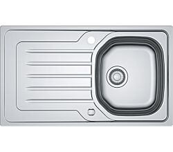 Edelstahlspüle ONDA 45 mit Drehexcenterbedienung / Ausschnitt 840 x 480 mm / Auflagespüle / Spüle