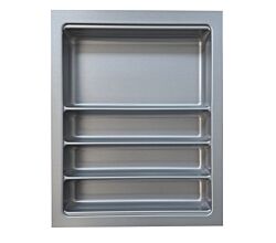 Besteckeinsatz Ordine für 45 cm Schrank, zuschneidbar (B 350-390 x T 450-490 mm), edelstahlfarbig, inkl. 1 Trennstege-Set