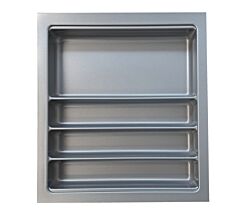 Besteckeinsatz Ordine für 50 cm Schrank, zuschneidbar (B 400-440 x T 450-490 mm), edelstahlfarbig, inkl. 2 Trennstege-Sets