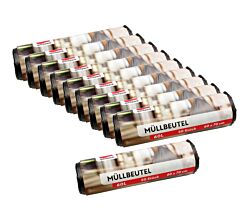 10er SET Müllbeutel 60 Liter, 50 Stk. auf Rolle, grau / Mülleimerbeutel / Mülltüten / Abfallbeutel