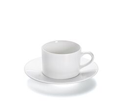 Tasse mit Untertasse rund 16 cm / Maxwell & Williams / White Basics / Round / Tasse 