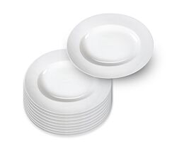10er SET Pasta- und Spaghettiteller aus Porzellan von Holst Porzellan - Germany / Pastaplatte / Servierplatte / Porzellanplatte