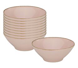 10er SET CreaTable 22120 PINK LADY Müslischale 15,5 cm, rosé / Steingut / Mehrzweckschale / Schale