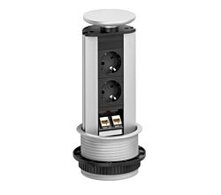 EVOLINE® PORT DATA 8031138 2-fach versenkbare Steckdose 2x CAT6, silber 