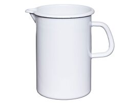RIESS 2176-033 Emaillekrug 2 L, Weiß, H 19 cm / Emaille Krug