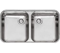 REGINOX Spüle L18 (L) 35D40 KGKG-CC (304) Edelstahl poliert ohne Überlauf / Clean & Care / Doppelbecken