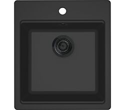 REGINOX R40331 Regi Granite Spüle FLORENCE 40 mit Armaturenbank in Nero Black ab Schrankbreite 45 cm / Auflagespüle