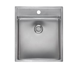 REGINOX R40461 Edelstahlspüle NEW YORK 40x40 mit Hahnlochbank und Integralablauf ab Schrankbreite 50 cm / Flächenbündig / Flacheinbau