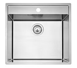 REGINOX R41192 Edelstahlspüle VERO 50x40 (L) OKG mit Hahnlochbank ab Schrankbreite 60 cm / Flächenbündig / Flacheinbau / Unterbau