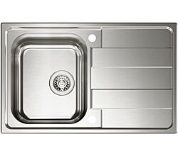 Spüle RIVA 1 mit Drehexcenterbedienung / Edelstahlspüle / CONTURA / Ausschnitt 770 x 480 mm