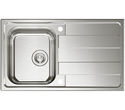 Spüle RIVA 2 mit Drehexcenterbedienung / Edelstahlspüle / CONTURA / Ausschnitt 835 x 475 mm