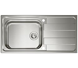 Spüle RIVA 3 mit Drehexcenterbedienung / Edelstahlspüle / CONTURA / Ausschnitt 975 x 475 mm