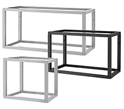 Aluments Quader-Rack Regal mit 45 cm Höhe in EDELSTAHLFARBIG oder SCHWARZ / Regalsystem / Modulregal
