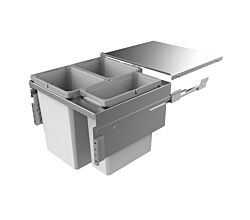 NABER 8012384 Abfallsammler COX CLAN 490/600-3 mit 80 (2x 29,5 + 1x21) Liter Volumen / für 60 cm Schrankbreite