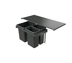 Naber 8013422 Abfallsammler Cox Stand-UP®  350 K/900-3, anthrazit, 30,5 (2x7,5/1x15,5) Liter / 90 cm Schrankbreite