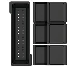 SCHOCK Funktionsschalen-Set 7-teilig aus schwarzem Kunststoff für Spüle TIA / Resteschalen
