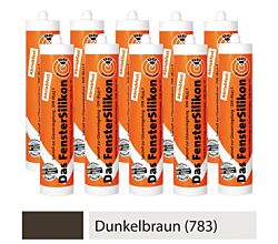 10er SET PTW Silikon neutralvernetzend und abriebfest - DUNKELBRAUN (783) / Dichtstoff / Silicon / Fugensilikon