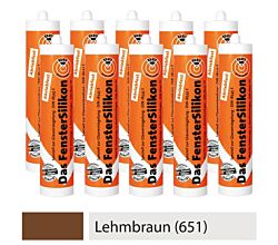 10er SET PTW Silikon neutralvernetzend und abriebfest - LEHMBRAUN (651) / Dichtstoff / Silicon / Fugensilikon