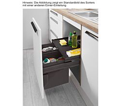 Wesco Abfallsorter Sortomaxx 22 (2x11) Liter mit Auszugstablar für 45 cm Schrankbreite / Abfalltrennsystem