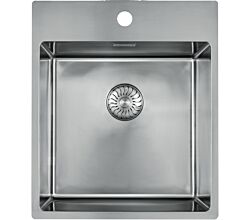 CARESSI 1-Becken Spüle CABLA 60511 mit Hahnbank / ab 50 cm Schrankbreite / Einbauspüle / Edelstahlspüle