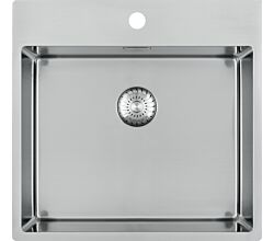 CARESSI 1-Becken Spüle CAPPO 60517 mit Hahnbank / ab 60 cm Schrankbreite / Einbauspüle / Edelstahlspüle