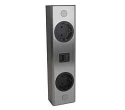 Aufbausteckdose ST 3005/240 in EDELSTAHL mit 2 Steckplätzen und USB A+C Port / THEBO Licht / Mehrfachsteckdose