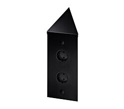 THEBO 2-fach Energie-Ecksäule STS 3007-2C in Schwarz mit Minischalter / Ecksteckdosen / Steckdosenleiste / Steckdosen