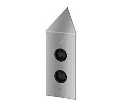 THEBO 2-fach Energie-Ecksäule STS 3007-2C in Edelstahl mit Minischalter / Ecksteckdosen / Steckdosenleiste / Steckdosen