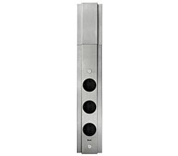 Energie-Ecksäule ST 3072/3 USB in EDELSTAHL mit 3 Steckplätzen / Mehrfachsteckdose / Ecksteckdose