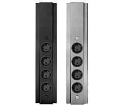 THEBO Energie-Ecksäule ST 3072/490 in Edelstahl oder Schwarz / Mehrfachsteckdose / Ecksteckdose
