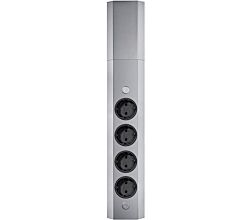 Energie-Ecksäule ST 3081in EDELSTAHL mit 4 Schuko-Steckplätzen / Mehrfachsteckdose / Ecksteckdose