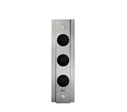 THEBO Energie-Ecksäule ST 3072/320/3 USB aus Edelstahl mit 3 Steckplätzen