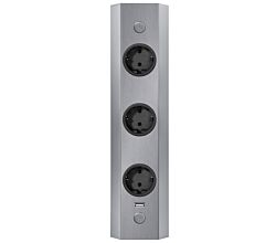 THEBO Energie-Ecksäule ST 3081/320 USB mit drei Schuko-Steckplätzen und USB-Port / Mehrfachsteckdose / Ecksteckdose