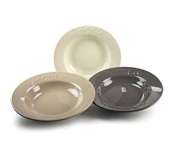 CreaTable - TRATTORIA - Pastateller 26 cm aus Porzellan in 3 Farbtönen