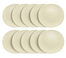 10er SET CreaTable - TRATTORIA - Steakteller RIMINI 28 cm -Cremeweiß- aus Porzellan
