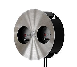 2-fach Steckdose TWIST in Edelstahloptik - Französische Norm / Tischsteckdose / Steckdose / Doppel-Steckdose