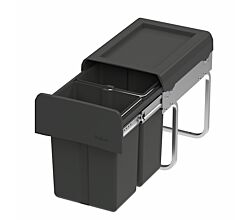 WESCO Abfallsorter CLAP 345 K/300-2 in Anthrazit mit 15 Liter (2x 7,5) Abfallvolumen - ab 30 cm Schrankbreite