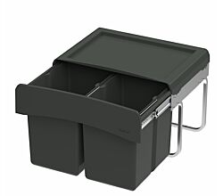 WESCO Abfallsorter CLAP 345 K/500-2 in Anthrazit mit 30 Liter (2x 15) Abfallvolumen - ab 50 cm Schrankbreite