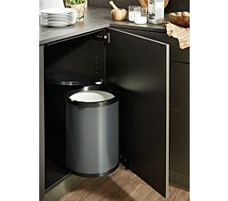 WESCO Abfalleimer RONDO 6 CH Anthrazit/schwarz ab 45 cm Schrankbreite