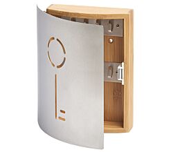 ZELLER 13846 Schlüsselkasten SCHLÜSSEL aus Bambus mit Edelstahl / Schlüsselbox