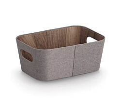 ZELLER 14517 Aufbewahrungsbox Pappe/Polyester, braun, ca. 26 x 18 x 11 cm
