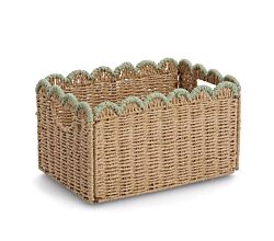 ZELLER 14524 Aufbewahrungskorb aus Papiergeflecht, MINT, faltbar ca. 38 x 25 x 22 cm
