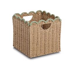 ZELLER 14525 Aufbewahrungskorb aus Papiergeflecht, MINT, faltbar ca. 30 x 30 x 30 cm